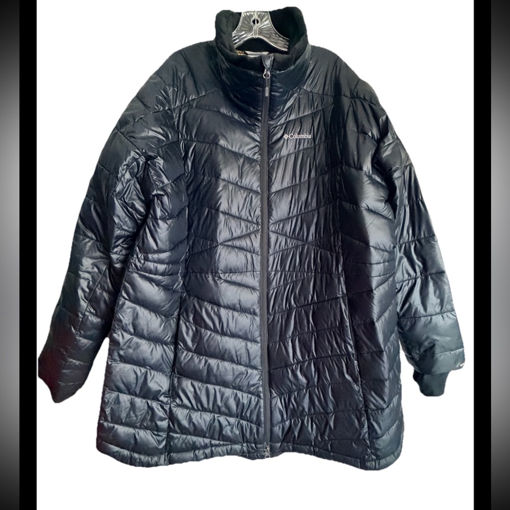 COLUMBIA Women’s Joy Peak Mid Length Omni Heat Black Winter Jacket Sz 1X